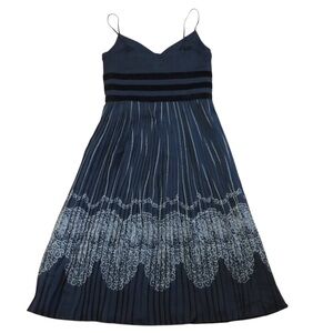 NWT: Ann Taylor Loft Spaghetti Straps Geometric pattern on Pleated Dress